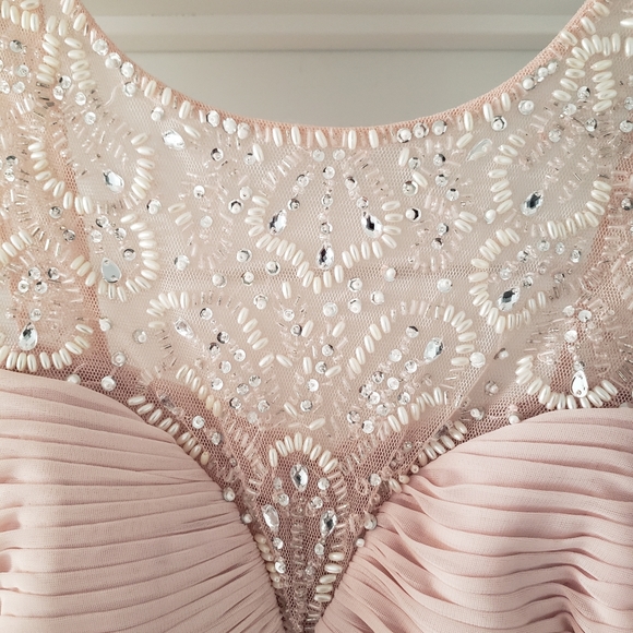 Aqua pink beaded chiffon gown size 10 - Picture 5 of 7